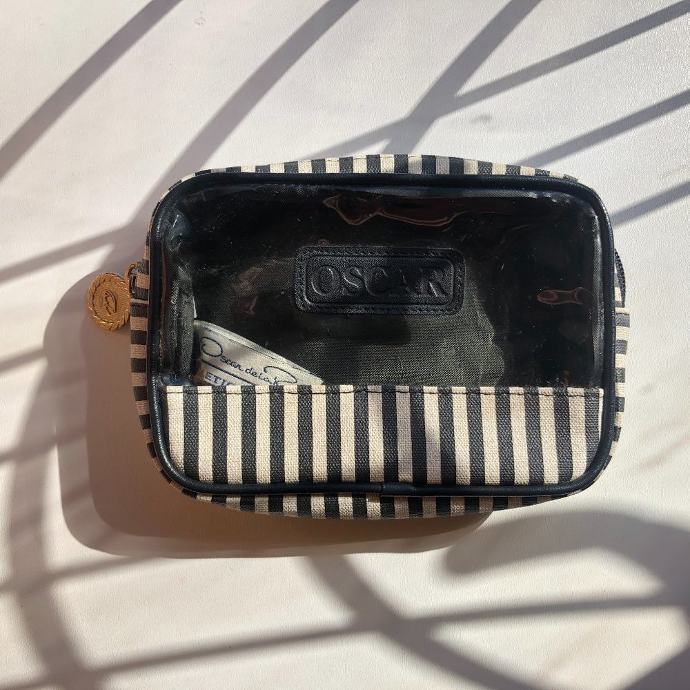 Vintage OSCAR DE LA RENTA Striped Cosmetic Case
